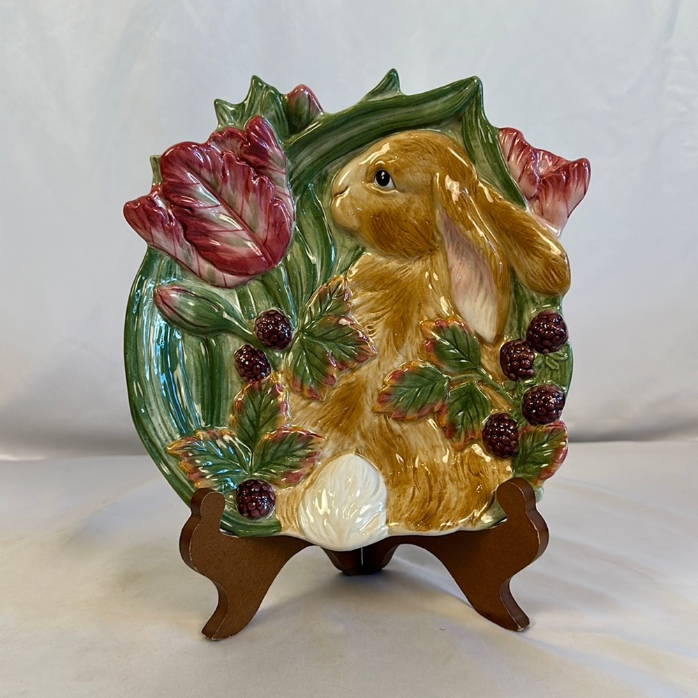 Blackberry Rabbit Plate by Fitz and Floyd